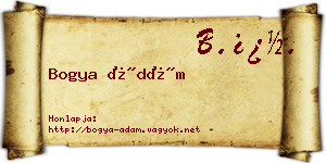 Bogya Ádám névjegykártya
